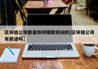 区块链公司都是如何赚取利润的[区块链公司有前途吗]