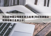 河北区块链公司排名前三名单[河北区块链公司排名前三名单公示]